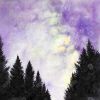 Purple starry sky - 08x08 Print on canvas