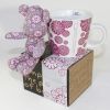 SYNC - [Flower Pink] Stuffed Bear Mug (3.3 inch height)