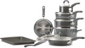 13 Piece Gray Shimmer Aluminum Nonstick Cookware Set