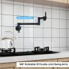 Pot Filler Faucet; Modern Brass Pot Filler Two-Attachment Wall Mount Folding Kitchen Pot Filler Swing Arm