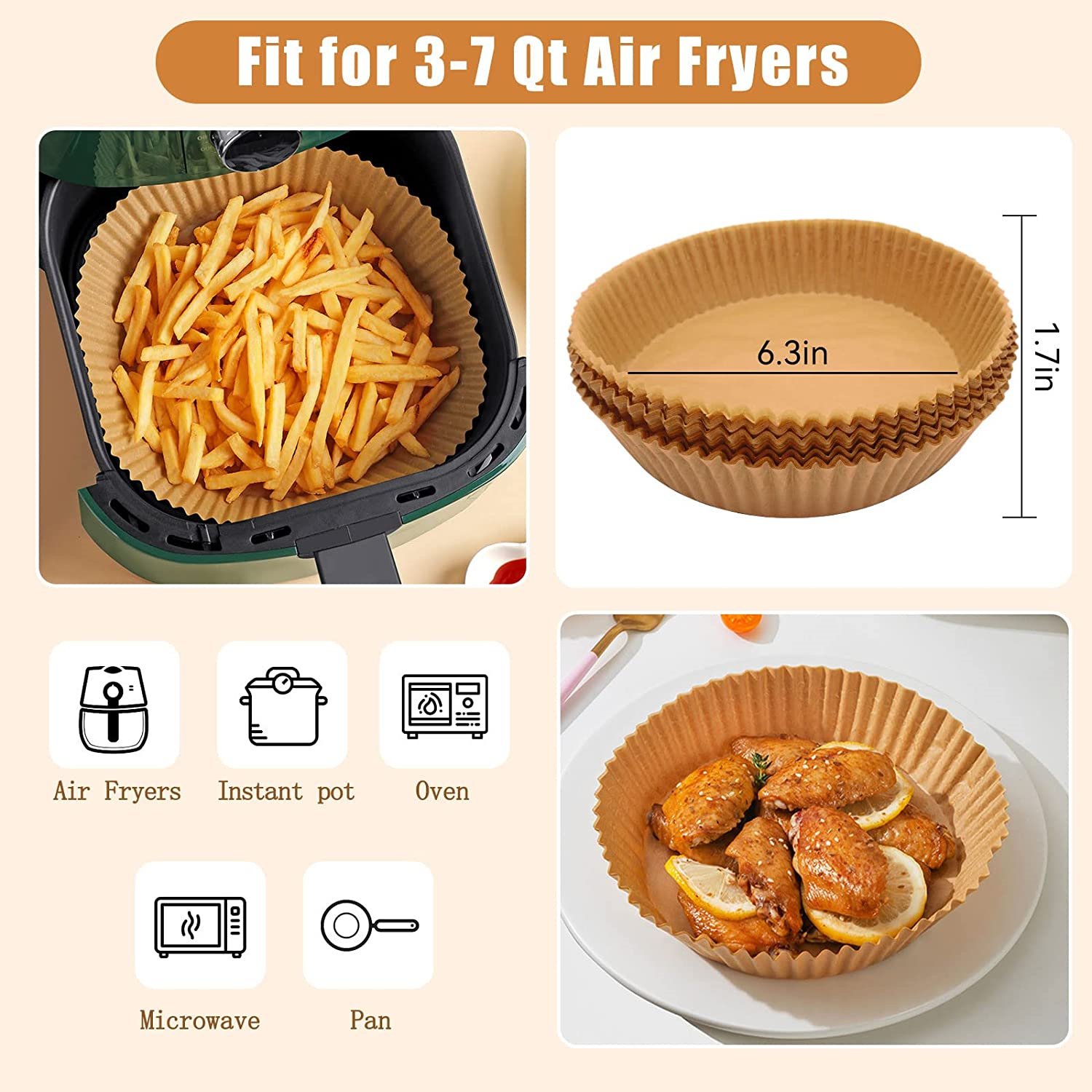 Dropship Air Fryer Disposable Paper Liner Non-stick Disposable