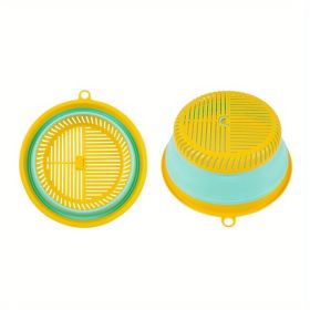 1pc Anti-fly Vegetable Cover; Folding Table Cover Leftovers Food Cover Household Dust Umbrella Anti-mosquito Leftovers Kitchen Supplies (Color: yellow)