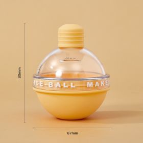 Whisky household food grade silicone made frozen ice cube artifact ice ball mold light bulb round spherical ice cube ice lattice (Color: yellow)