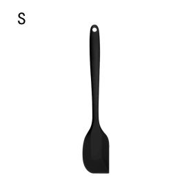 1pc All-in-one High-quality Silicone Scraper Baking Tool; Heat-resistant Silicone Scraper; Cream Cake Spatula; Baking Shovel Knife 8.27inch/11.02inch (Color: Black)