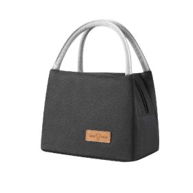 Lunch Bag Tote Bag Lunch Bag for Women Lunch Box Insulated Lunch Container (Color: Black)