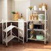 Metal Storage Shelves with Wheels Foldable Garage Shelving No Assembly Shelving Unit Collapsible Shelves for Kitchen Bathroom