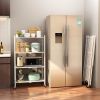 Metal Storage Shelves with Wheels Foldable Garage Shelving No Assembly Shelving Unit Collapsible Shelves for Kitchen Bathroom