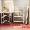 Metal Storage Shelves with Wheels Foldable Garage Shelving No Assembly Shelving Unit Collapsible Shelves for Kitchen Bathroom